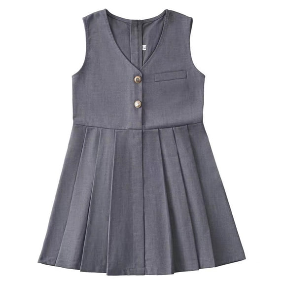 Bmisegm Toddler princess Dress Fashion Plaid Pleated Skirt Versatile Short A Line Student Style Toddler Girl Dress
