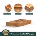 thumbnail image 6 of Small Silverware Organizer, Bamboo Kitchen Drawer Organizer, Utensil Holder, Cutlery Tray & Spoon Flatware Storage with Grooved Drawer Dividers (6.7''W x 12''D), 6 of 6