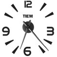 thumbnail image 2 of Reloj de pared sin marco con pegatinas de espejo para sala de estar, dormitorio, oficina, decoración DIY, color negro, 2 of 14