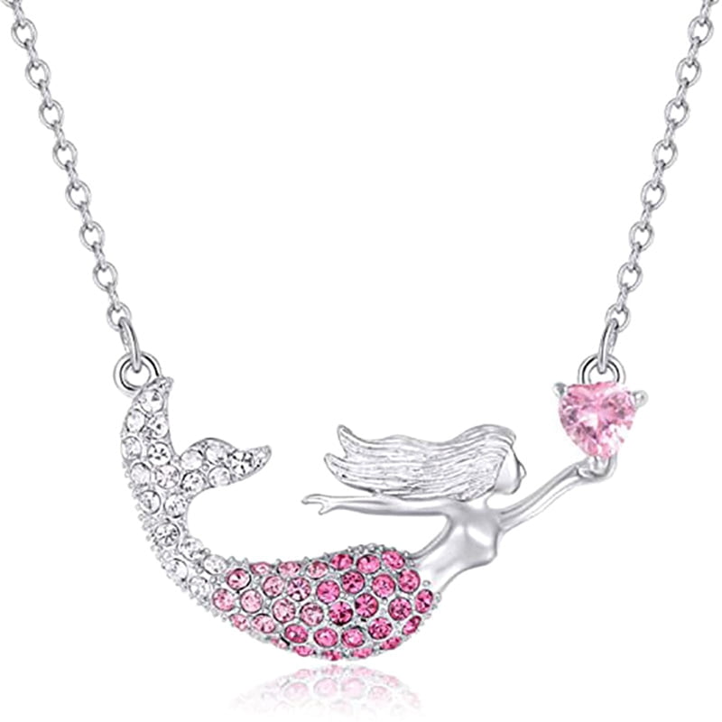 Jsqnanchi Cute Necklaces for Girls Kids, GirlsFairy Necklace, Mermaid