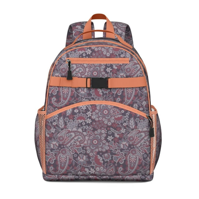 Retro Ethnic Paisley Ornament Backpack Spine-Protecting Ergonomic Daypack
