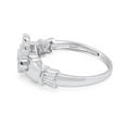thumbnail image 3 of Round Cut Natural White Diamond Claddagh Ring For Women In 14K White Gold Plated 925 Sterling Silver (Color: I-J, Clarity: I2-I3) -10, 3 of 6