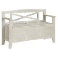 thumbnail image 2 of Metro Entry Way Bench in Engineered Wood Distressed White Finish, 2 of 5