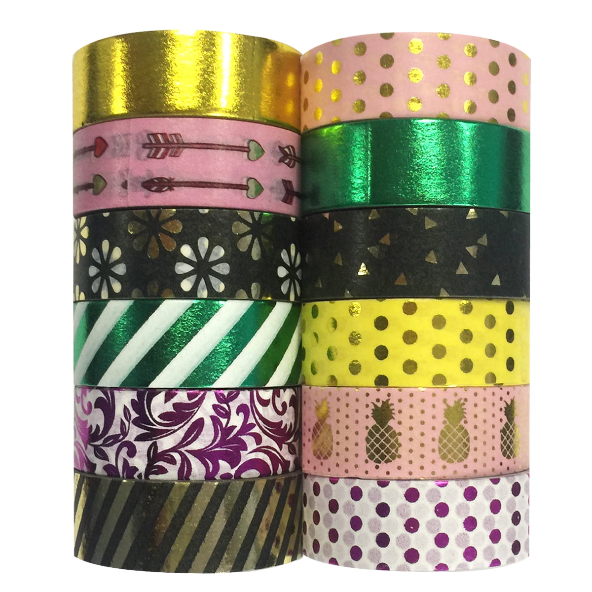 Wrapables® Washi Tapes Decorative Masking Tapes, Set of 12, ADSET68