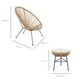 thumbnail image 7 of Best Choice Products 3-Piece All-Weather Patio Acapulco Bistro Furniture Set w/ Rope, Glass Top Table - Natural, 7 of 7
