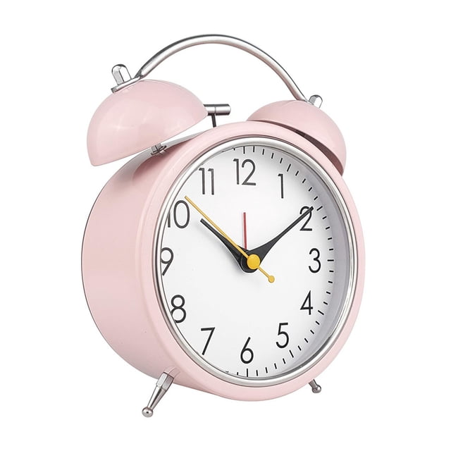 Reloj de retroiluminación, silencioso, sin tictac, para decoración del hogar, regalo, cafetería Rosado Zulema Despertador gemelos