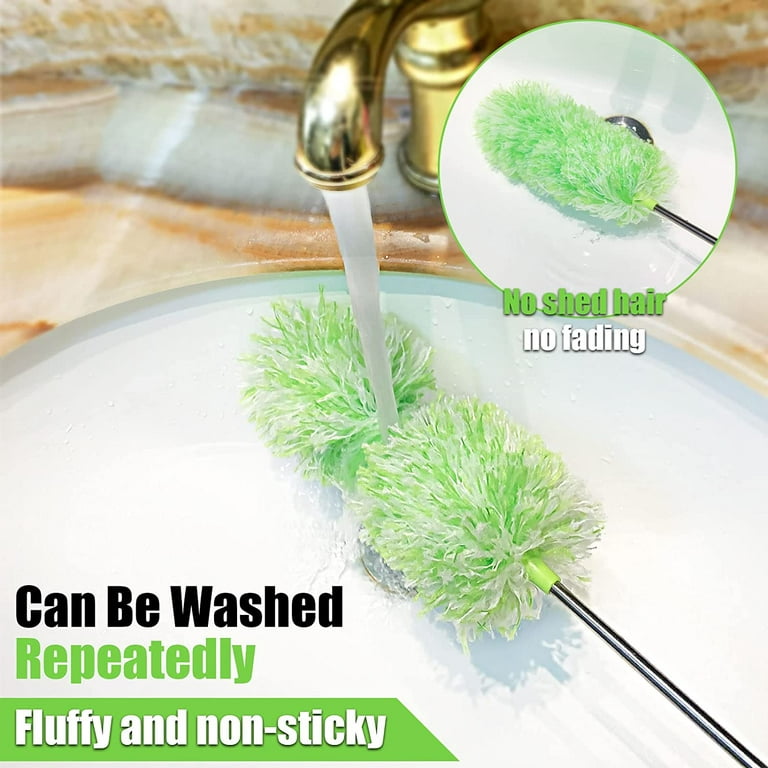 Happylost 5 Packs Microfiber Feather Duster, Microfiber Hand Washable Extendable Dusters for Cleaning Office, Car, Computer, Air Condition