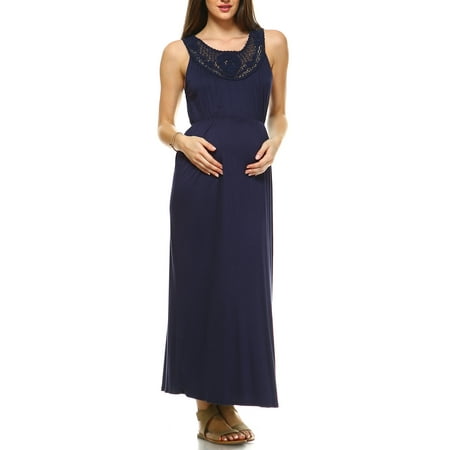 Women's Maternity Crochet Maxi Dress