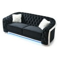 thumbnail image 4 of Glory Sapphire Black Velvet Sofa With LED Accent Lighting, 4 of 7
