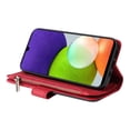 thumbnail image 5 of Multifunctional Case for Samsung A12 5G,Card Slots[RFID Blocking],Durable Flip Folio Kickstand Magnetic Closure Leather Zipper Wallet Wrist Strap Shockproof Case for Samsung Galaxy A12 5G, Red, 5 of 12