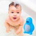 thumbnail image 4 of Hesroicy - 3 juguetes de baño para bebé con silbato incorporado, diseño de rana, pingüino, delfín, hipopótamo, tortuga, juguete de vinilo, sonido chirriante y confort emocional, animales marinos de, 4 of 8