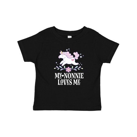 

Inktastic Nonnie Loves Me Granddaughter Unicorn Gift Baby Girl T-Shirt