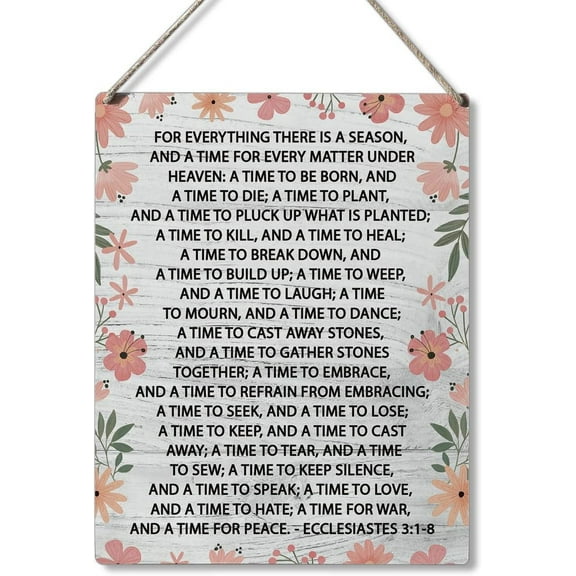 New Wood Sign 8x12 Inch Front Door Sign For Everything There is a Season and a Time for Every Matter Under Heaven Hanging Wooden Wall Sign Home Garden Yard Signs Christmas Plaque Farm House Gifts