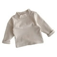 thumbnail image 2 of KYAIGUO Baby Girl Turtleneck Thermal Tee Shirt Infant Boys Long Sleeve Thermal Tops Newborn Fleece Cotton Baselayer Blouse, 2 of 8