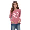 thumbnail image 5 of Riecok Valentine's Day Kids T shirts Crew Neck Short Sleeve Toddler Kids Girls Comfortable Shirt Kids Clothes Toddler Kids Girls Summer Tops Watermelon Red 9 T, 5 of 6