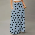 thumbnail image 2 of LWavelet Polka Dot Maxi Skirt with Side Pockets Women Daily Casual Flowy Versatile Bottoms Sky Blue 2XL, 2 of 6