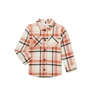 Wonder Nation Girls Flannel Shirt Jacket, Sizes 4-18 & Plus