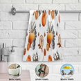 thumbnail image 4 of Halloween Pumpkins Hand Towels for Bathroom, Black Flowers Leaves Bones Kitchen Towel 2 PCS Ultra Soft and Highly Absorbent Decorative Fingertip Face Bath Towels for Spa & Hotel, 28.3"x 14.4", 4 of 4