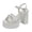 White, variant on Studded Platform Dressy Sandals for Women Ladies 2026 Summer Fashion Casual Leathr Square Toe Chunky Ultra High Heels Shoes Business Office Black Size 8