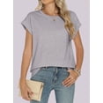 thumbnail image 6 of ANRABESS Womens Tops Summer Cap Sleeve Basic Tee Shirts 2026 Trendy Loose Fit Casual Dressy Business Work Tshirts Clothes Grey M, 6 of 12