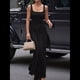 thumbnail image 4 of Vestido de Verano para Mujer, Sin Mangas, con Cuello Cuadrado, Sexy, con Doble Forro, Ajustado, y Maxivestido. Negro M, 4 of 10