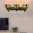 thumbnail image 3 of MONIPA 3-Head Wall Lights Vanity Fixtures Stained Glass Lampshade, 3 of 9