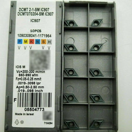 

10pc DCMT 2-1-SM DCMT070204 SM IC907 carbide Insert lathe Turning Milling insert