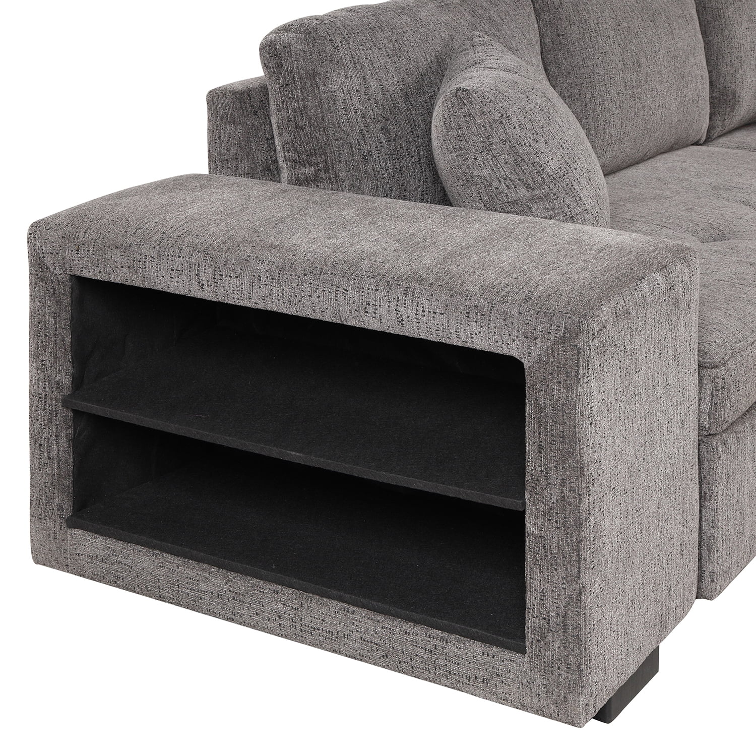 Kadyn 104" Modern L-Shape 3 Seat Reversible Sectional Couch, Pull Out Sleeper Sofa with 2 Stools, Sofa reclining chair with storage space for Living Room, Knox Charcoal Kadyn 104" Modern L-Shape 3 Seat Reversible Sectional Couch, Pull Out Sleeper Sofa with 2 Stools, Sofa reclining chair with storage space for Living Room, Knox Charcoal