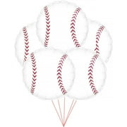 PMU Baseball Balloon 18 Inches Mylar Balloon Pkg/5