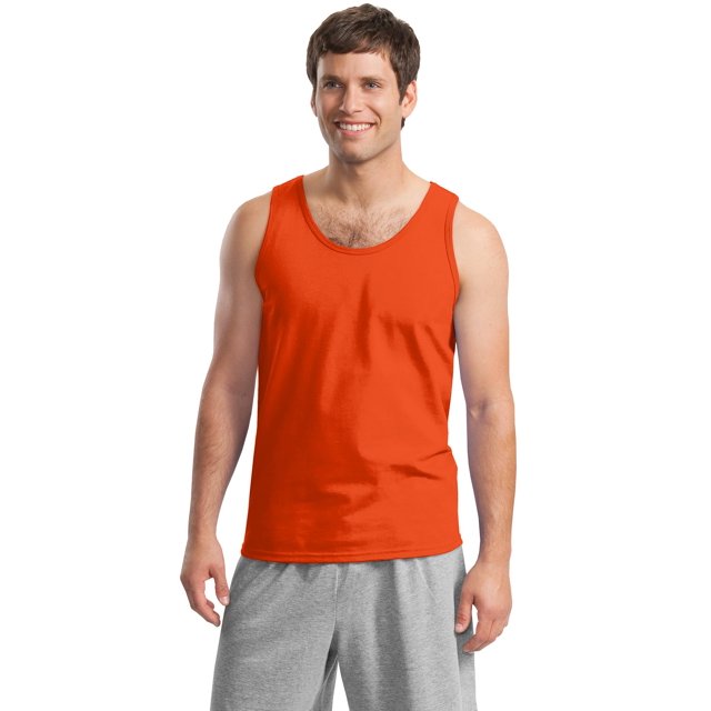Gildan Men's 100 Percent Cotton U Neck Tank Top. 2200