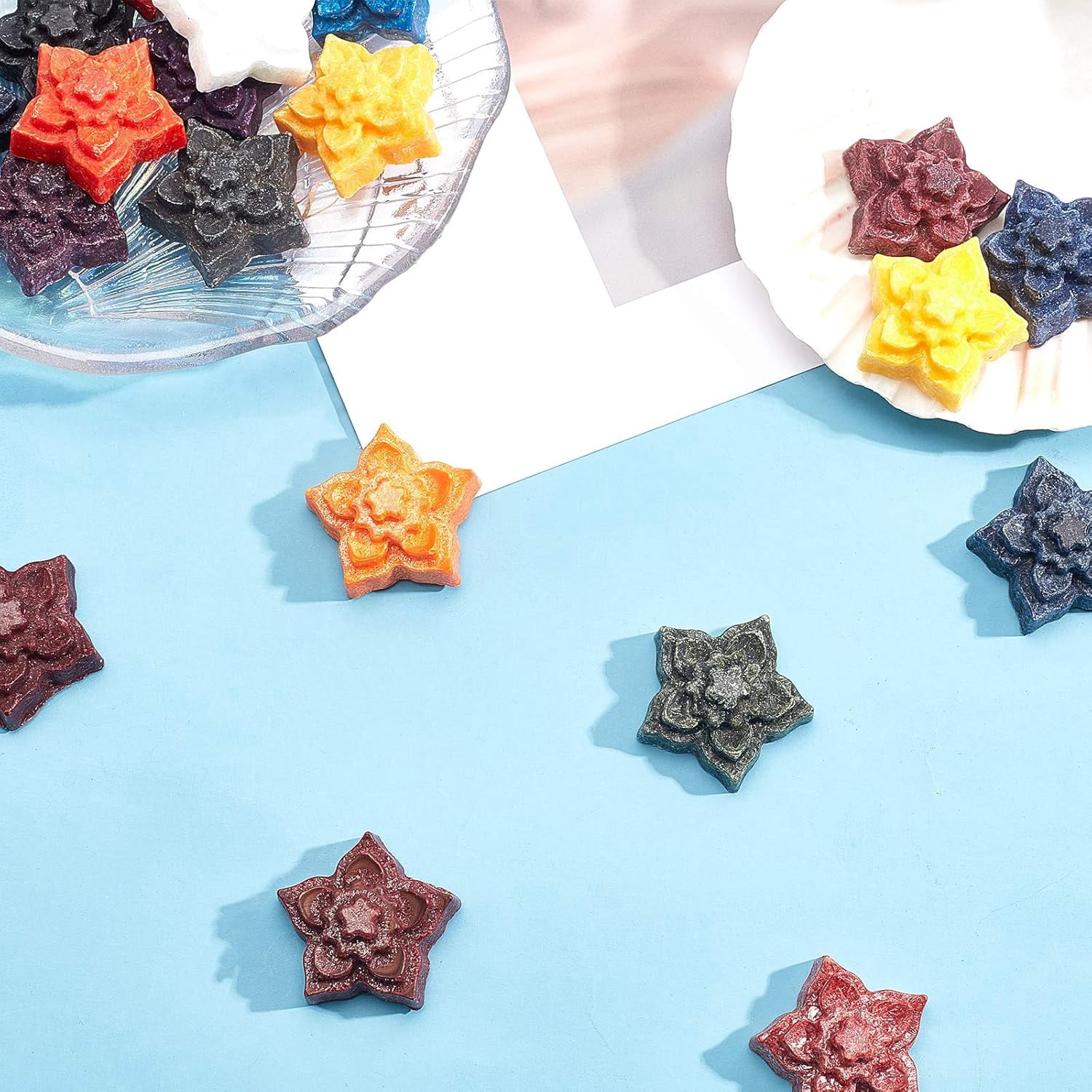 Candle Dyes Wax Dyes for Candle Making Flower Mixed Color 31.5x14.5mm
