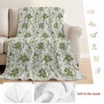 thumbnail image 5 of Green Flower Blanket Soft Cozy Warm Throw Blanket for Couch, Plush Fuzzy Flannel Fleece Blankets for Sofa, Country Watercolor Vintage Floral Bed Blankets Lightweight Gifts for Women, 50"x60", 5 of 9