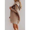 thumbnail image 3 of Women's Long Sleeve Open Front Knit Hooded Sweater Cardigan S-2Xl, 3 of 3