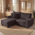 thumbnail image 5 of Poshby Storage Ottoman Coffee Table with Chenille Material, Solid Wood Leg for Living Room, Dark Gray, 5 of 7