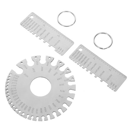 Hemoton  3 Pcs Metal Gauge Measuring Tool Wire Thickness Feeler Silver