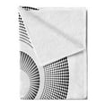 thumbnail image 2 of Spires Soft Flannel Fleece Blanket, Spiral Dimensional Curve Turns Around an Axis Rotary Parallel to Ring Center Design Image, Cozy Plush for Indoor and Outdoor Use, 60" x 80", Black, by Ambesonne, 2 of 5
