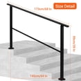 thumbnail image 2 of AKDSteel 3/4/5 Step Handrail for Outdoor & Indoor Steps, Heavy Duty Steel Stair Railing, Non-Slip Grip & Weatherproof, Easy to Install for Deck, Porch, 2 of 7