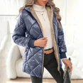 thumbnail image 2 of Womens Sherpa Fleece Lined Jacket Trendy Quilted Zip Up Hooded Winter Warm Parka Coat Outwear with Pockets, 2 of 8
