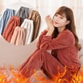 thumbnail image 7 of VISALY Women Pajama Sets Fluffy Pajamas Set Fleece Pullover Pants Loose Plush Sleepwear 2 Piece Pjs Set Warm Loungewear Soft Leisure Suit Winter Pajama Watermelon Red One Size, 7 of 7