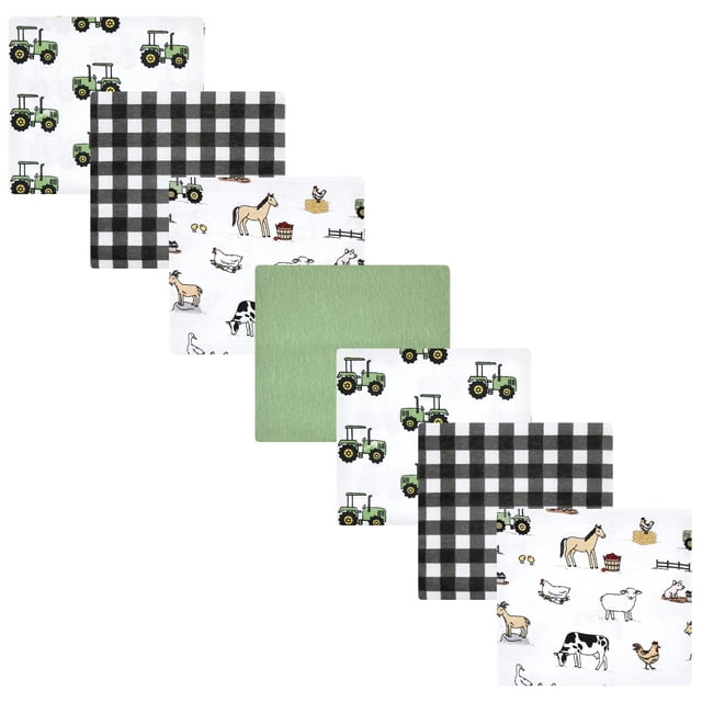 Manta Hudson Baby Farm de franela de algodón 76 x 76 cm