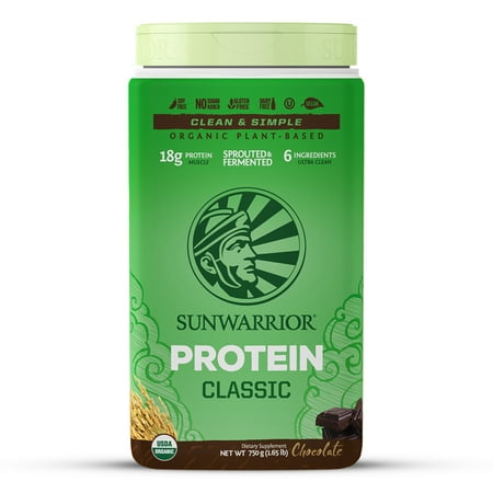 Sunwarrior Classic Organic Brown Rice Protein, Chocolate, 30