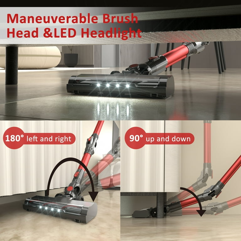 PrettyCare Cordless Vacuum, Lightweight Stick for Carpet, Hardwood