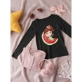 thumbnail image 3 of Girl On A Watermelon Long Sleeve Toddler -Image by Shutterstock,  4 Toddler, 3 of 4