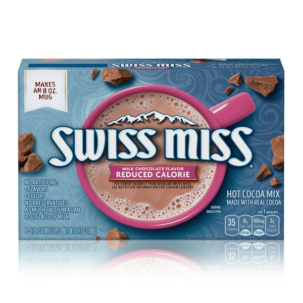 Swiss Miss Reduced Calorie Milk Chocolate Hot Cocoa Mix, 8 Packets