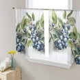 thumbnail image 3 of Sheer Curtains 45 inches Long, Fruit Blueberry Green Leaves Light Filtering Sheer Window Curtains Rod Pocket Voile Drapes for Bedroom Living Room, 52"W x 45"L 2 Panels, 3 of 7