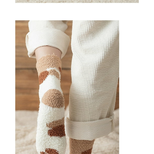 CHO 6 Pairs Coral Fleece Socks - Cat Paw Socks / Super Soft Plush Slipper  Sock Casual Socks