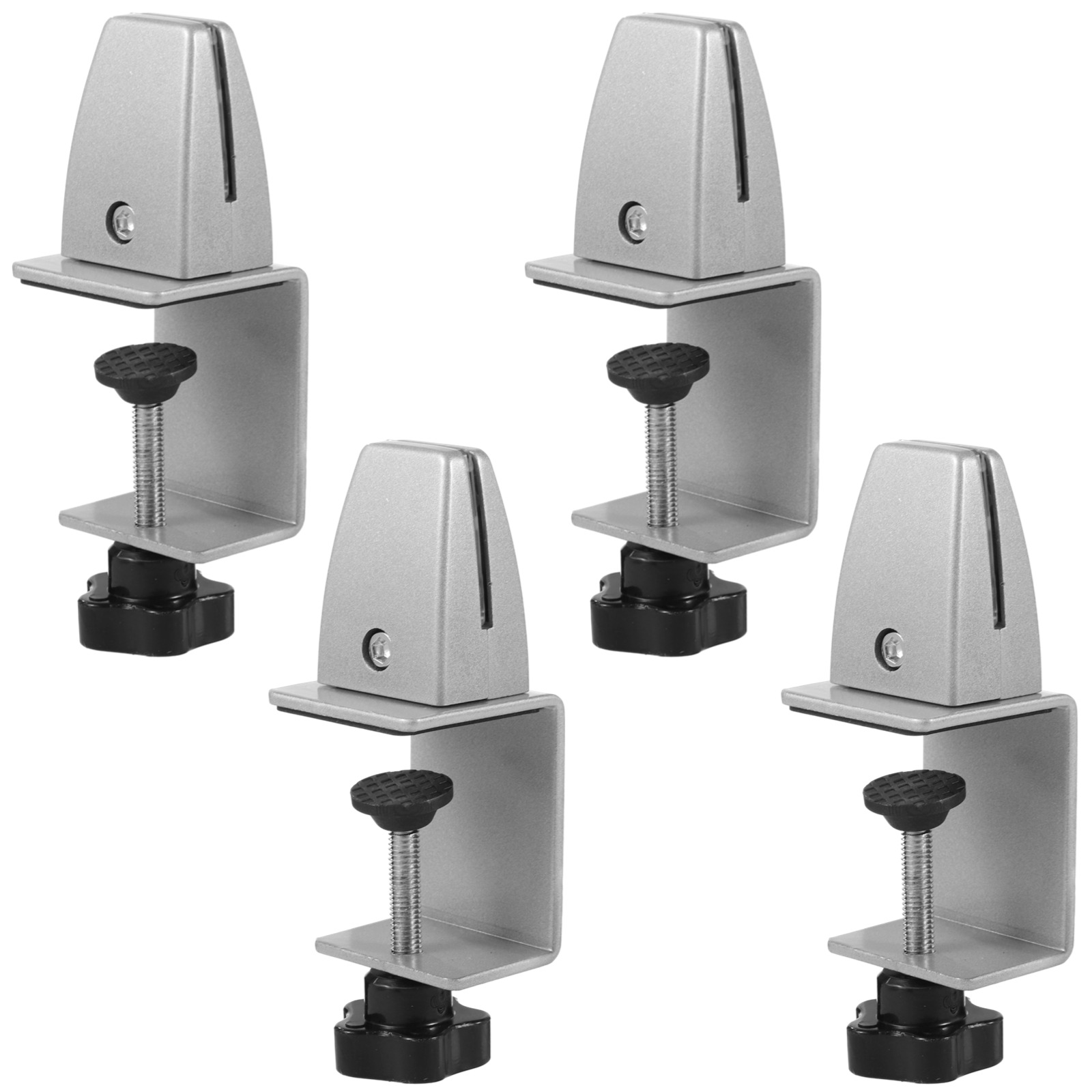 4 PCS Sneeze Guard Support Clamps, Adjustable Desk Clamp for Dividers, Aluminum Alloy Desk Shield Clamp, Privacy Panel Clamp for Office Desk, Easy Installation, Anti-Scratch