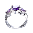 thumbnail image 5 of HeartsAndYou 2.35ct Natural Purple Amethyst Engagement Ring 100% 14k SOLID White Gold Trilogy, 5 of 9