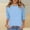 Light Blue, variant on FDGIU 2025 Women's Plus Size Tunic Tops Shirts, 3/4 Length Sleeve Crew Neck Blouse, Loose Fit Casual Fall Winter Tops