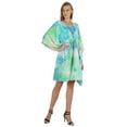 thumbnail image 2 of Bimba Printed Caftan Gown Maxi Robe Dress For Women Beachwear Short Swimsuit Cover Up, 2 of 7
